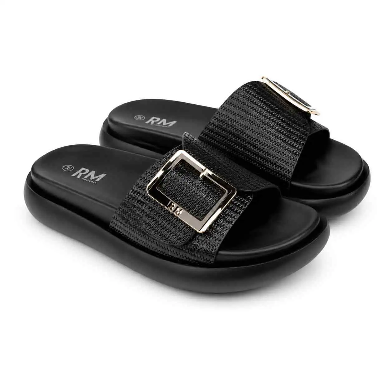 Sandale Compense pour femme 8088 noir miniature
